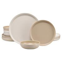Jedilni Servis Uno Toscana, 12-Delni - krem barve/peščene barve, Basics, keramika - Creatable