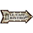 Dekor Tábla Bistro - fehér, műanyag/faanyagok (61/25,5/5,5cm)