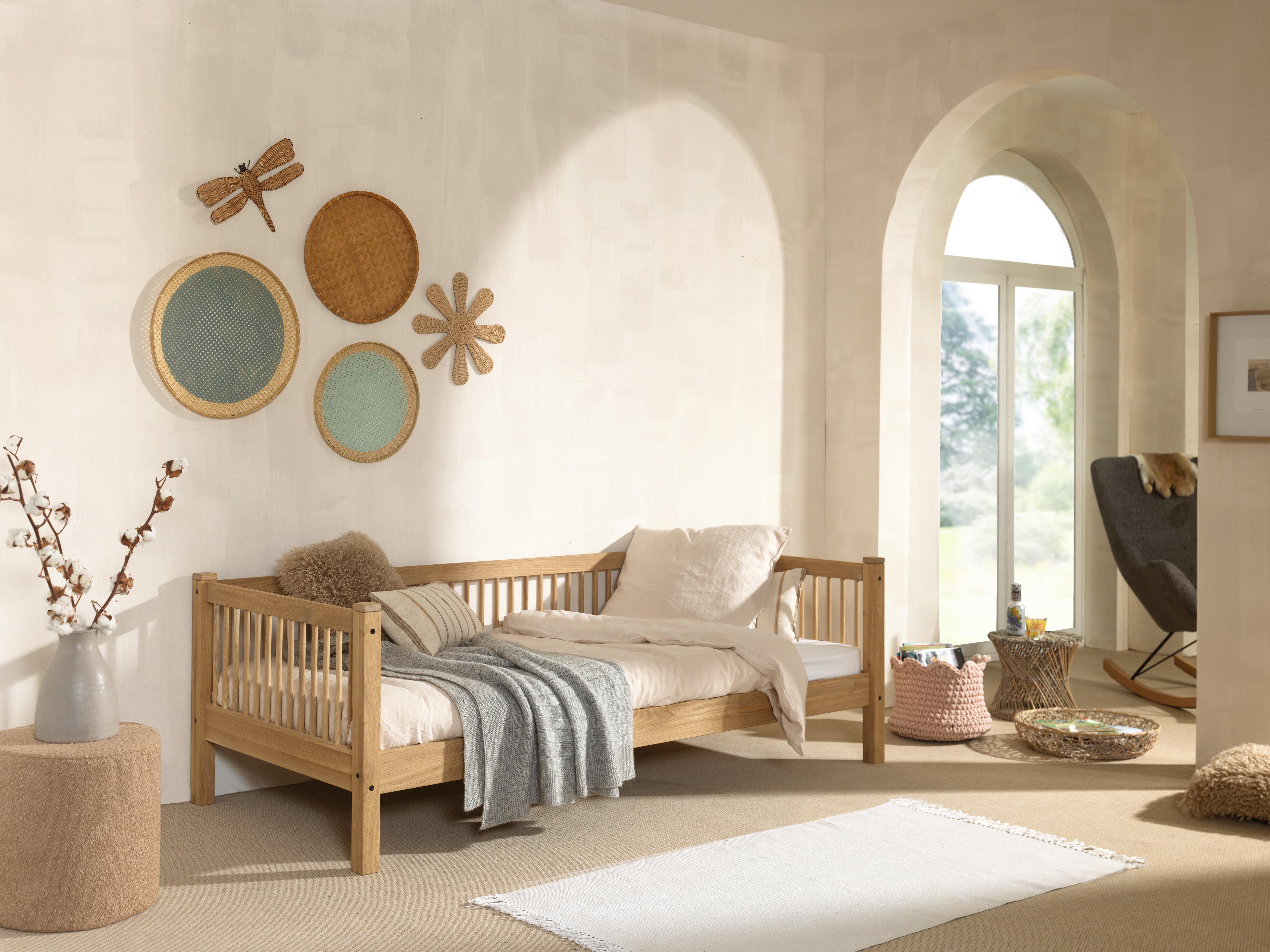 Kinderbett FORREST Naturfarben ca.90x200cm Echtholz Eiche - Naturfarben, MODERN, Holz (90/200cm) - Vipack