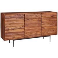 Komoda Mumbai, Pravi Les - črna/barve indijskega rožnega lesa, Design, kovina/les (150/81/41cm) - MID.YOU