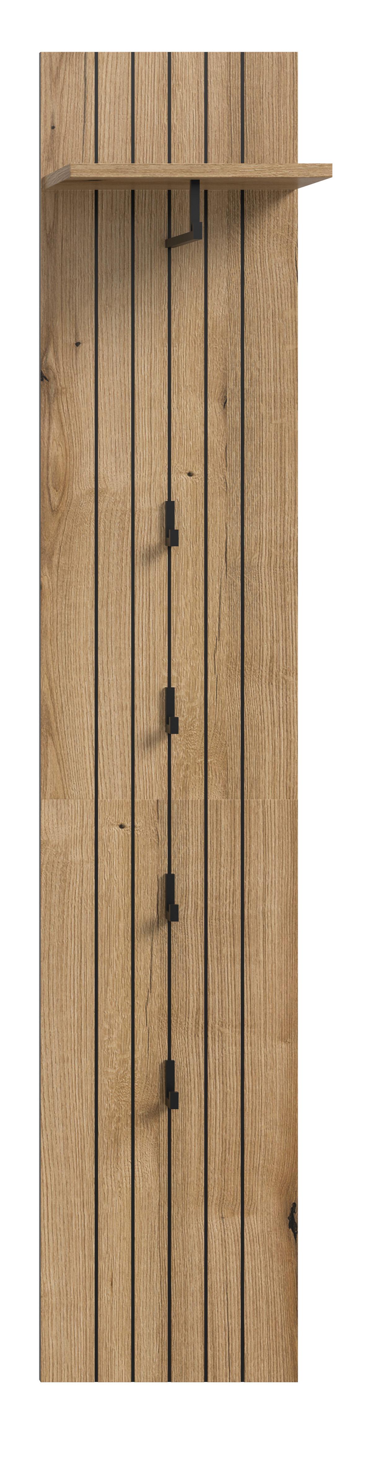 Garderobni Panel Station, Barva Hrasta - barve hrasta, Design, leseni material (31/160/27cm) - MID.YOU