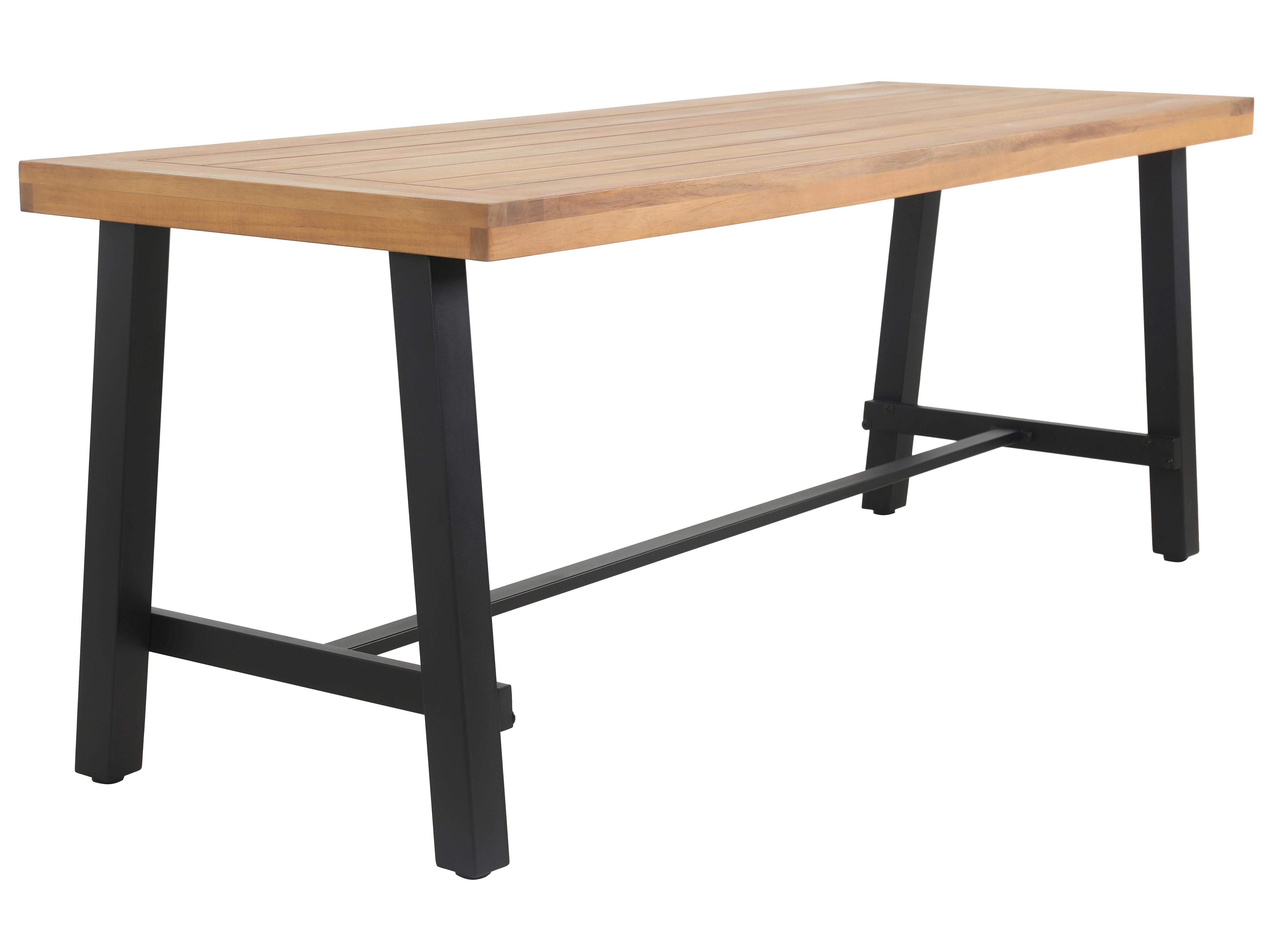 STÓŁ OGRODOWY SPLITWORK 120 - kolor akacjowy/czarny, Design, metal/drewno (120/70/76cm) - Ambia Garden