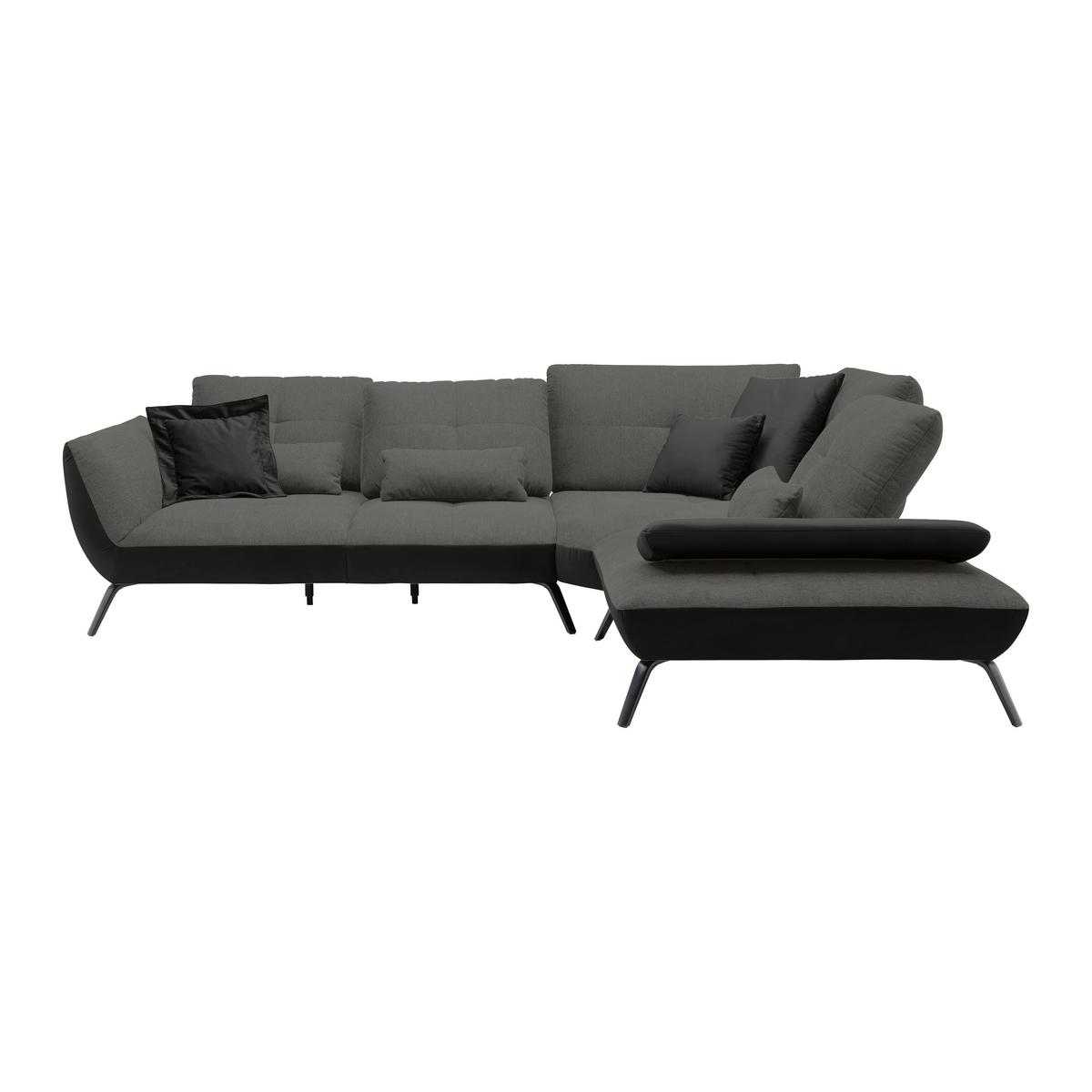 Wohnlandschaft Trendy Anthrazit/Schwarz - Anthrazit/Schwarz, MODERN, Holzwerkstoff/Textil (310/93/250cm) - Premium Living