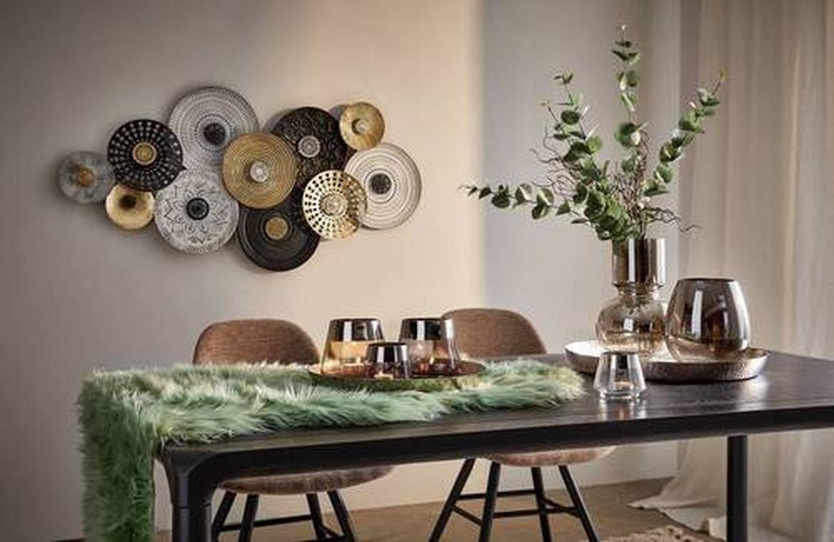 DEKORACJA ŚCIENNA 18SMB1621 - czarny/biały, Design, metal (134/68/6cm) - Ambia Home