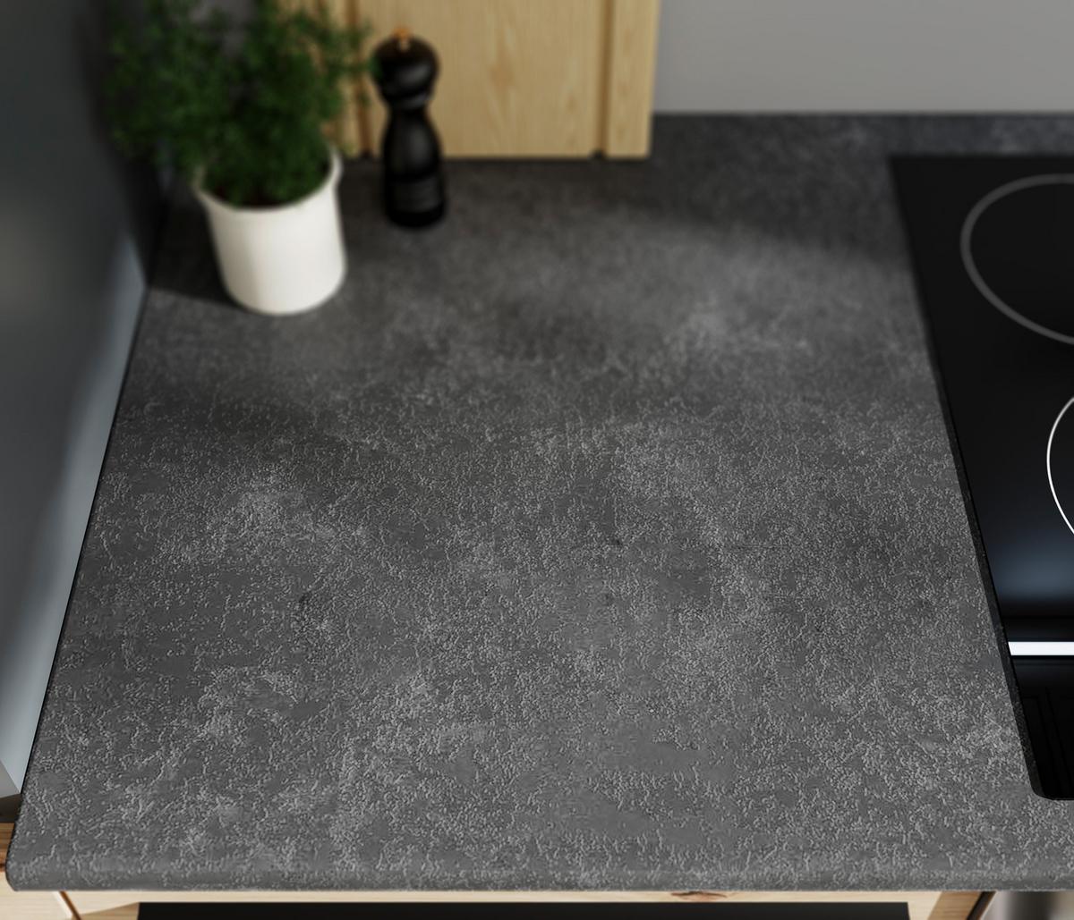 Küchenblock Jazz mit Geräten ca.280cm Eiche/Anthrazit - Anthrazit/Schwarz, LIFESTYLE, Holzwerkstoff/Kunststoff (280cm) - P & B