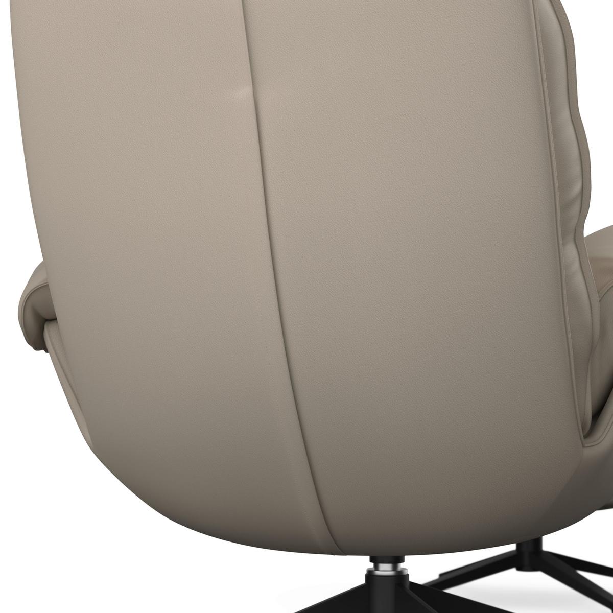 Sessel Andrea Lederlook Beige - Beige/Schwarz, MODERN, Holz/Textil (82/105/80cm) - Bessagi Home
