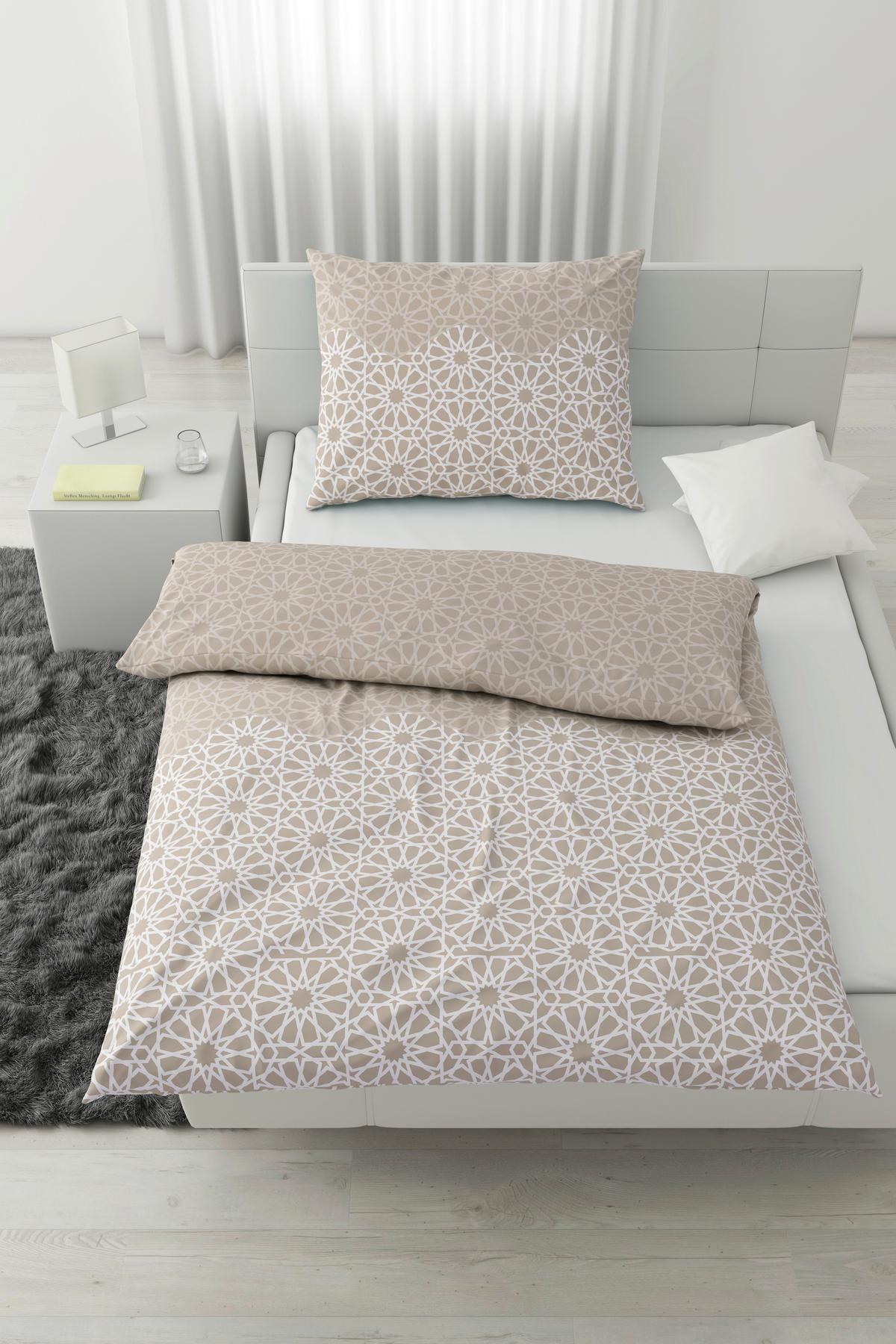 BETTWÄSCHESET CAROLINE - Naturfarben, Konventionell, Textil (160/210cm) - Modern Living