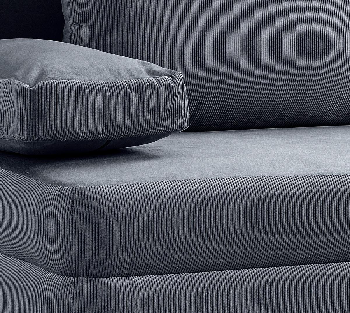 Schlafsofa Sorto Blaugrau - Blaugrau/Schwarz, Basics, Holz/Textil (200/91/100cm) - MID.YOU