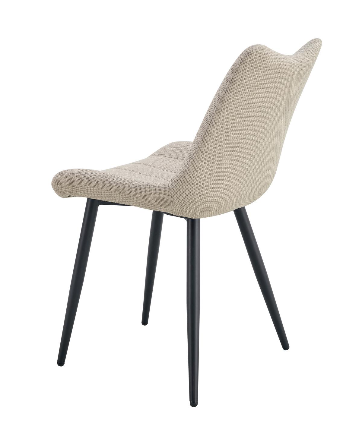 Set Stolov Lotta, Krem Barva, 2 Kos - črna/krem barve, Moderno, kovina/tekstil (53/86/59cm) - MID.YOU