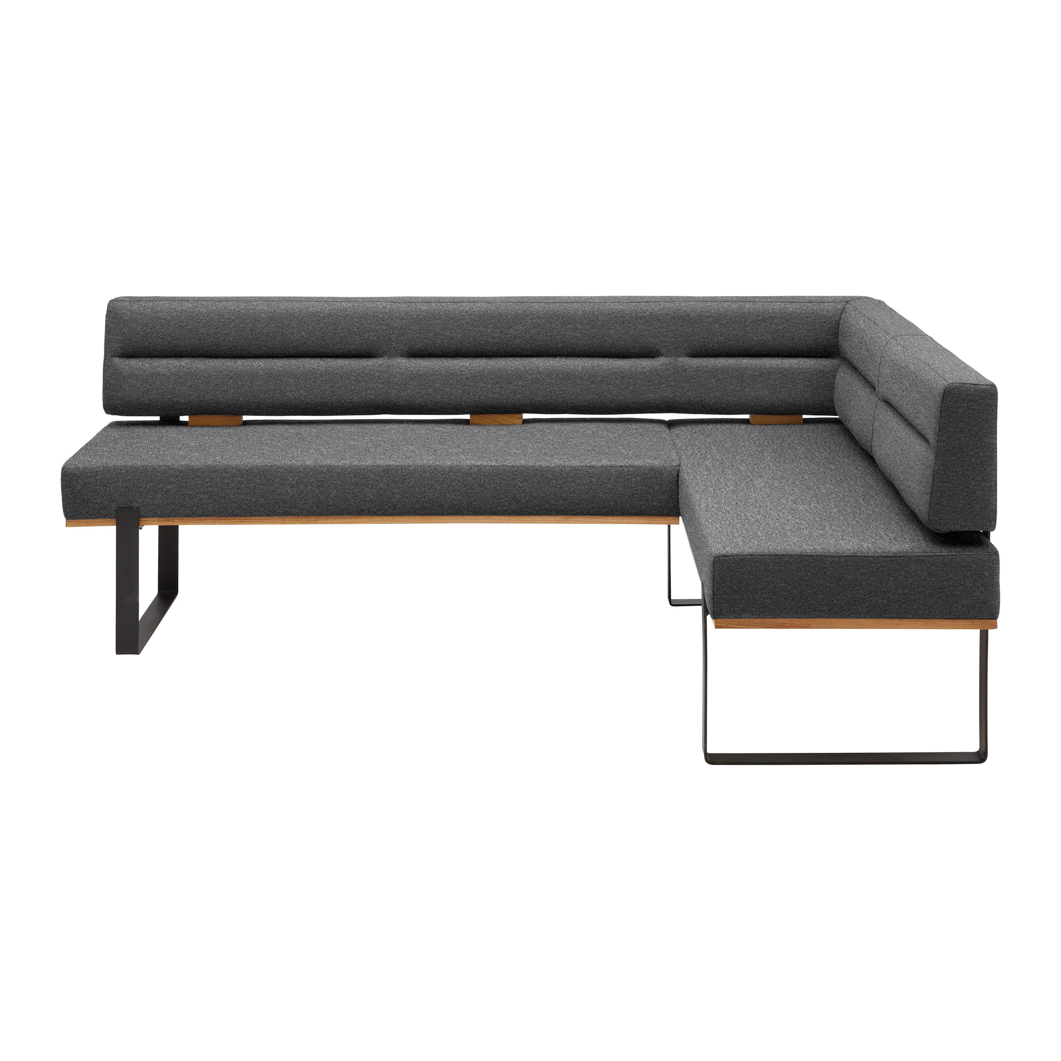 Eckbank Canon LI. in Schlammfarben - Schlammfarben/Schwarz, Konventionell, Holz/Textil (220/85/160cm) - Based
