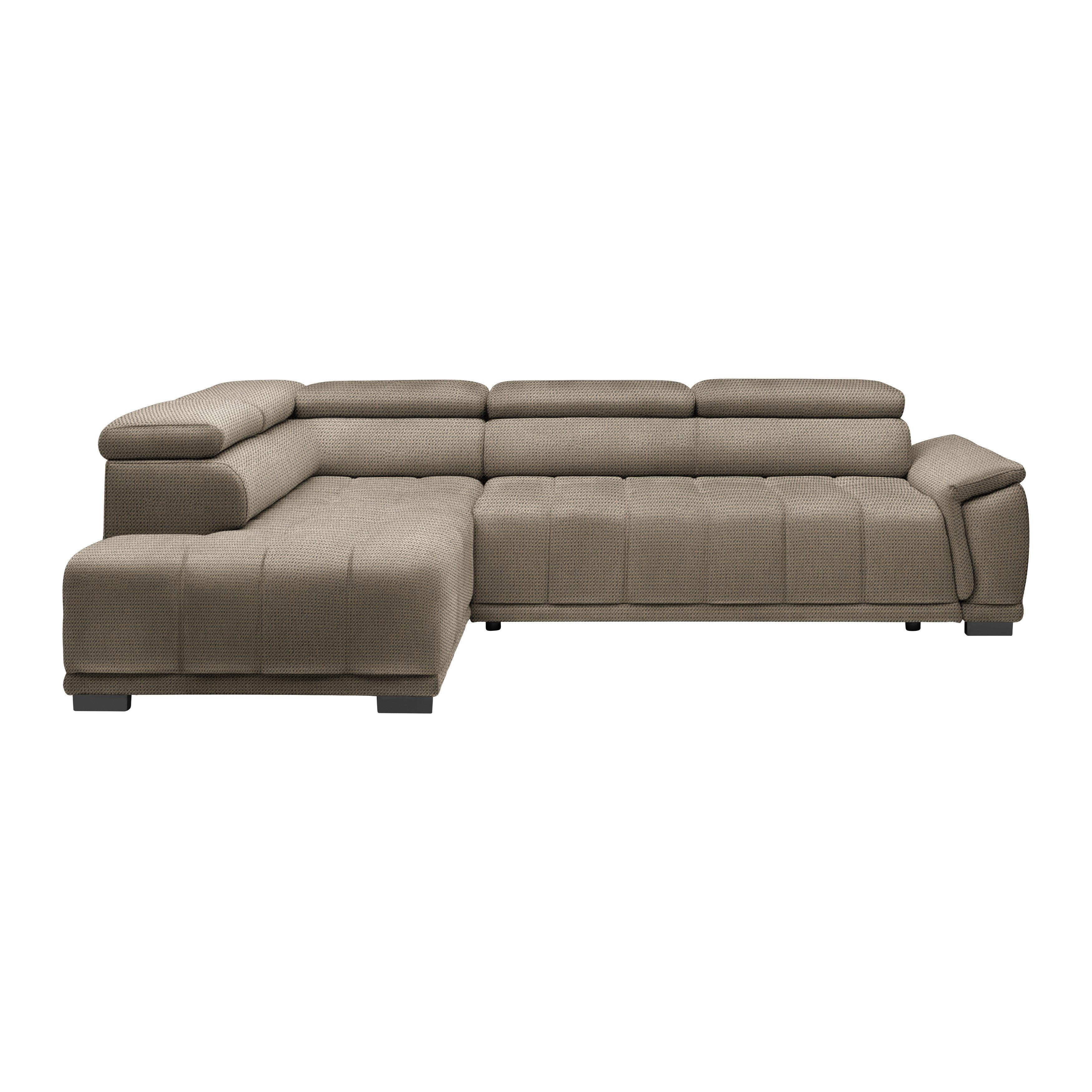 Ecksofa Gremio Links Beige - Beige/Schwarz, MODERN, Kunststoff/Textil (206/283cm) - Premium Living