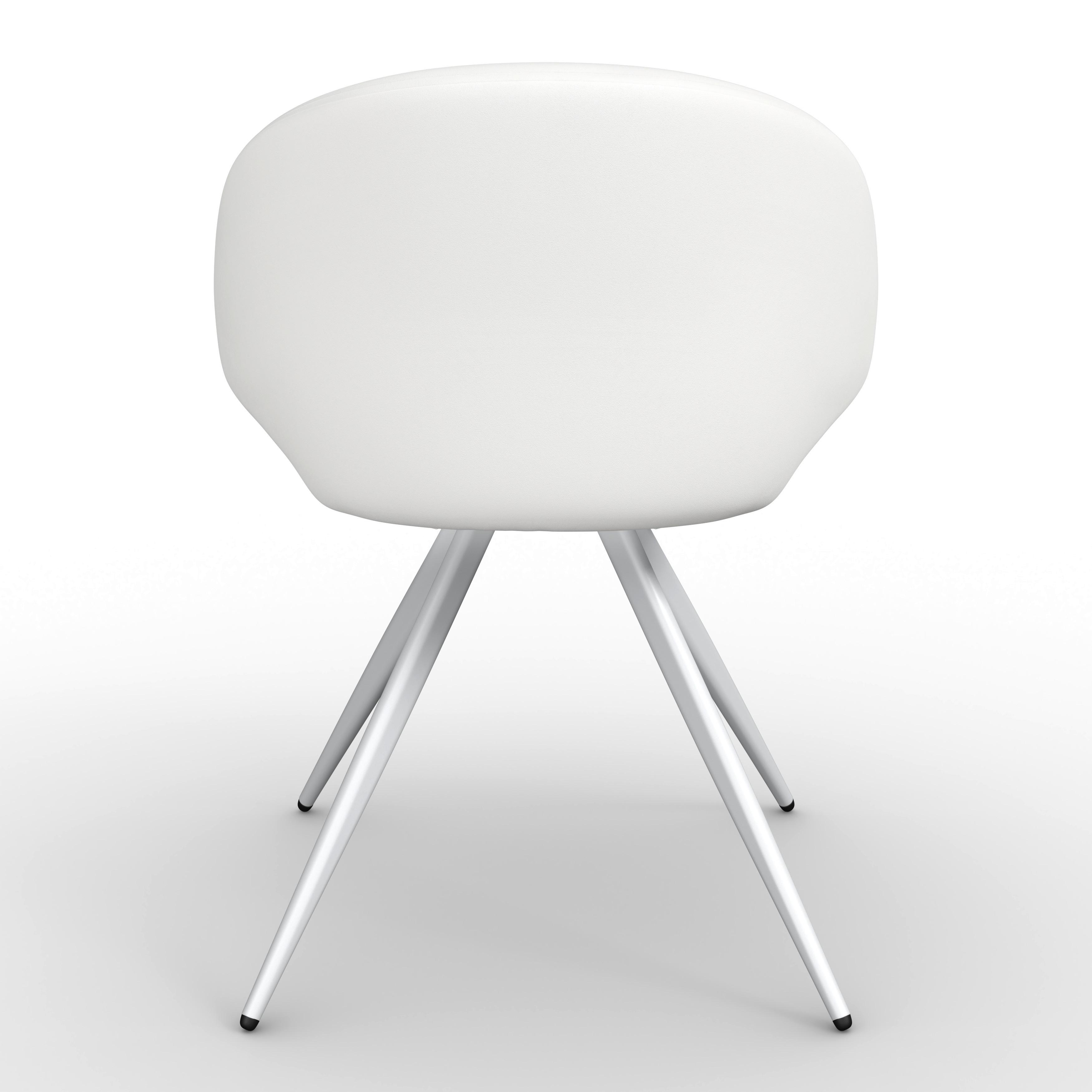 STOL MED ARMSTÖD ADELE - vit/cremefärgad, Modern, metall/textil (61/82,5/52cm) - Bessagi Home