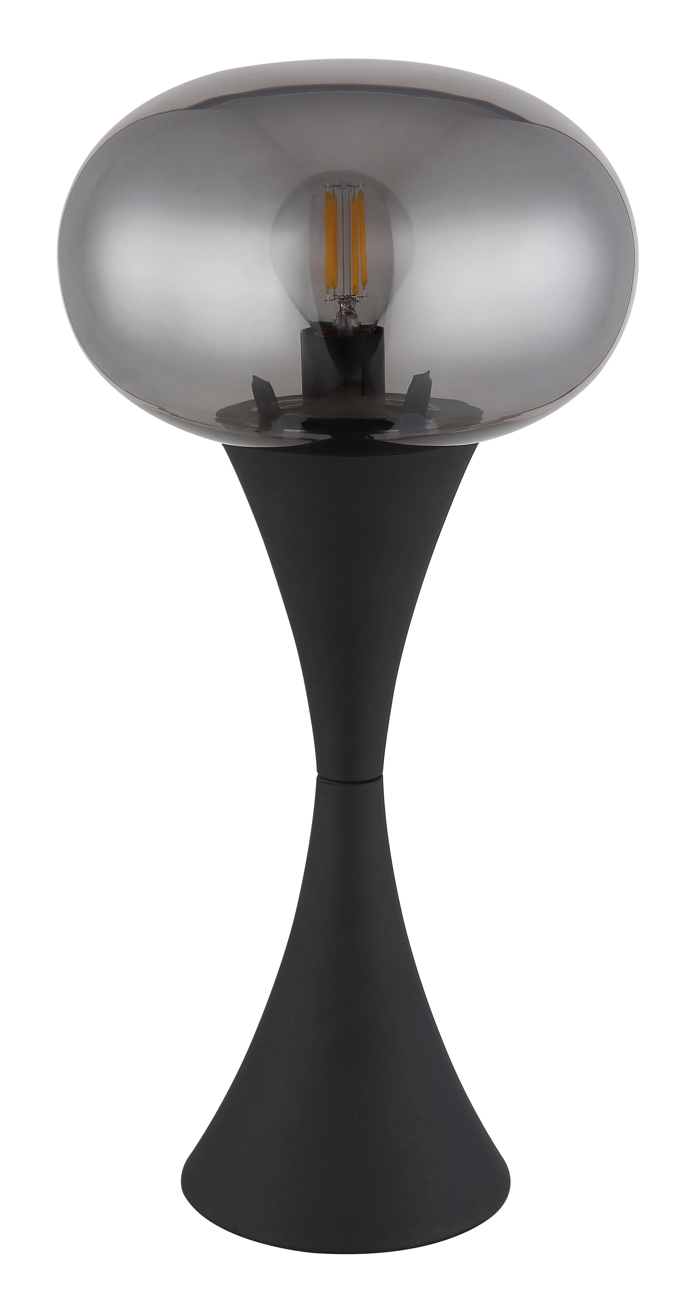 TISCHLEUCHTE 21027S - Schwarz/Grau, Design, Glas/Kunststoff (18/36,9cm) - Globo