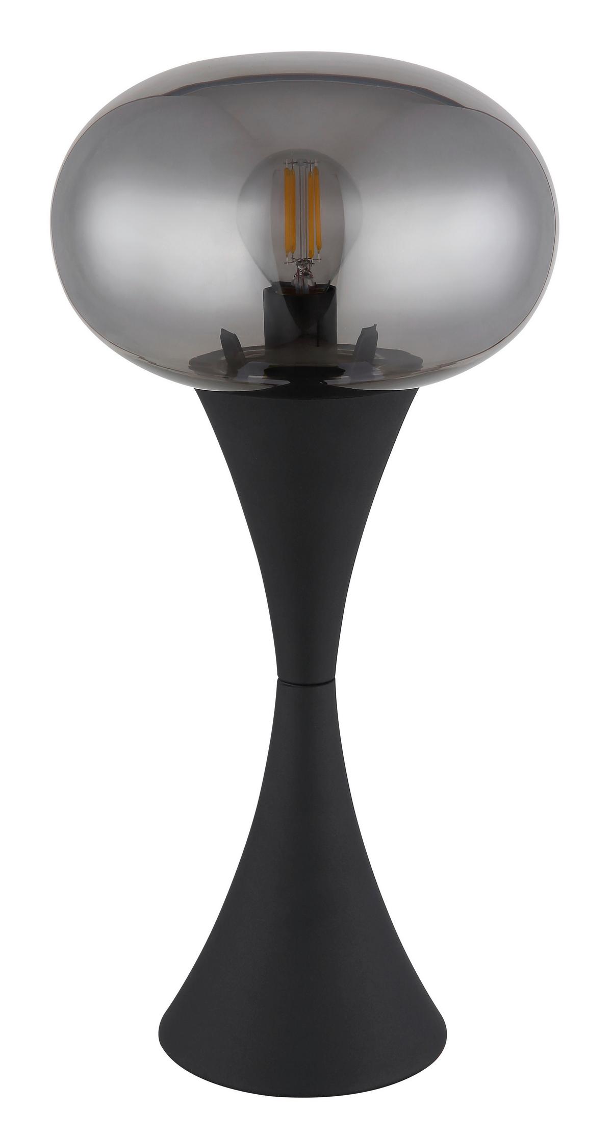 TISCHLEUCHTE 21027S - Schwarz/Grau, Design, Glas/Kunststoff (18/36,9cm) - Globo
