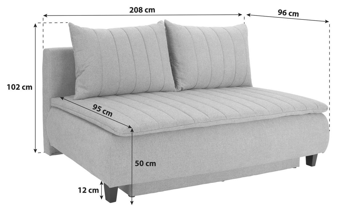 Canapea Boxspring MARINO - albastru deschis, Modern, textil (208/102/96cm) - Luca Bessoni