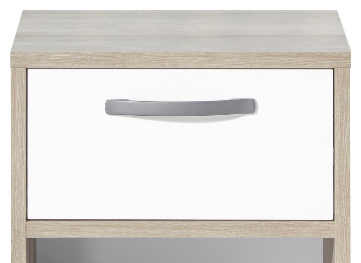 Nachtkästchen in Braun/Grau/ Weiss 'Moon' - Anthrazit/Silberfarben, MODERN, Holzwerkstoff/Kunststoff (49/52/41cm) - MID.YOU