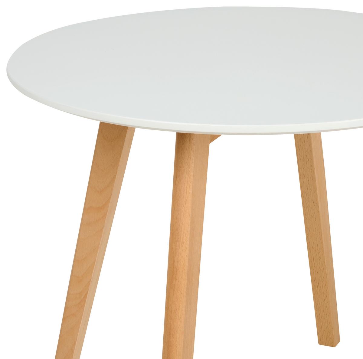 STOLIK DZIECIĘCY LINUS - kolor bukowy/biały, Trend, materiał drewnopochodny/drewno (60/50,5cm) - My Baby Lou