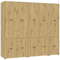Kleiderschrank Kivo Eiche Artisan - Schwarz/Eiche Artisan, Basics, Holzwerkstoff/Kunststoff (225/199,6/52,1cm) - Based