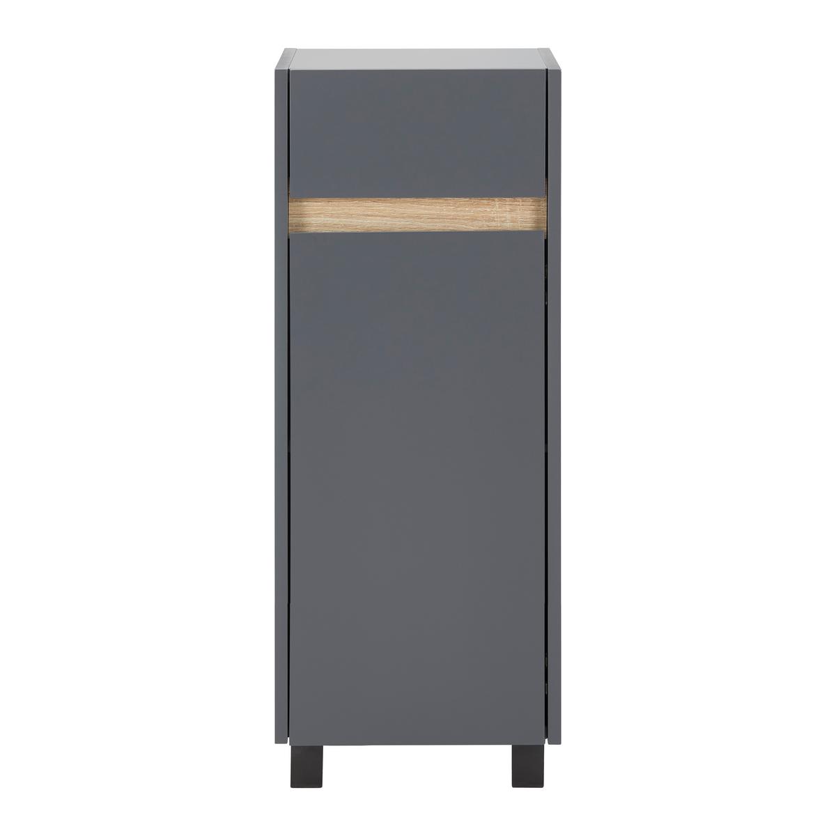 SZAFKA DOLNA MASSIMO - kolor srebrny/ciemnoszary, Modern, tworzywo sztuczne (33/85/30cm) - Bessagi Home