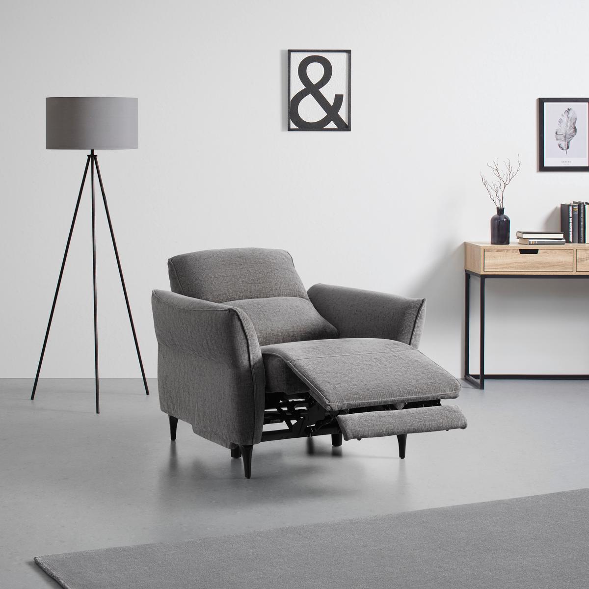 Relaxsessel Cape Town Dunkelgrau - Dunkelgrau/Schwarz, MODERN, Holz/Textil (95/99/92cm) - Mömax