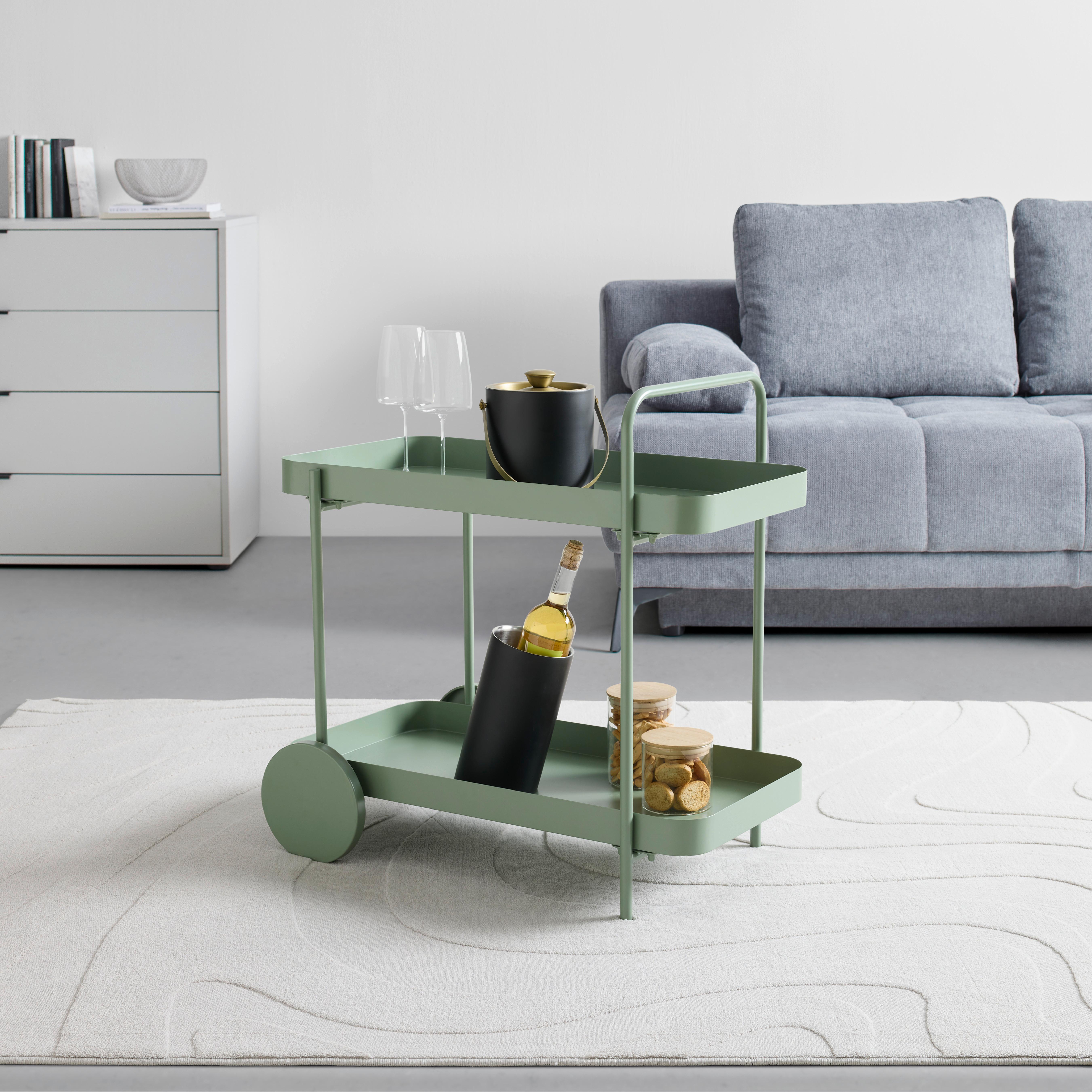 SERVERINGSVAGN DESINO -EXKLUSIV- - grön, Modern, metall (70/70/43cm) - Mömax