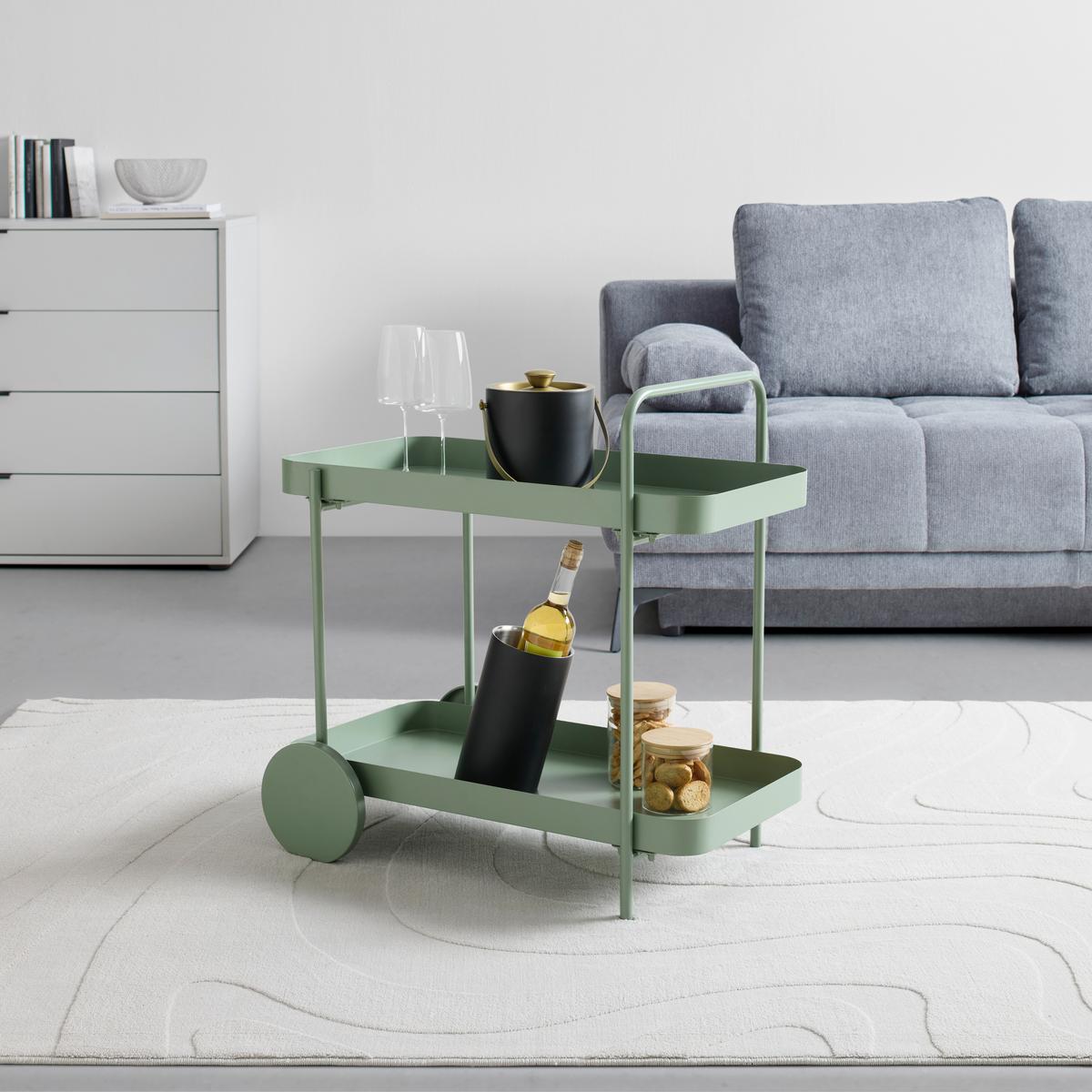 Kolica Za Serviranje Desino - zelena, Moderno, metal (70/70/43cm) - Modern Living