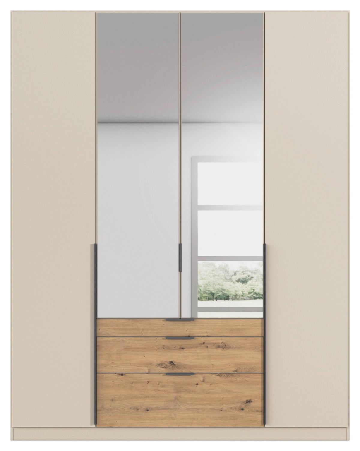 DULAP USI ROTATIVE ALABAMA - argintiu/culoare lemn stejar, Trend, material pe bază de lemn (181/229/54cm) - Modern Living