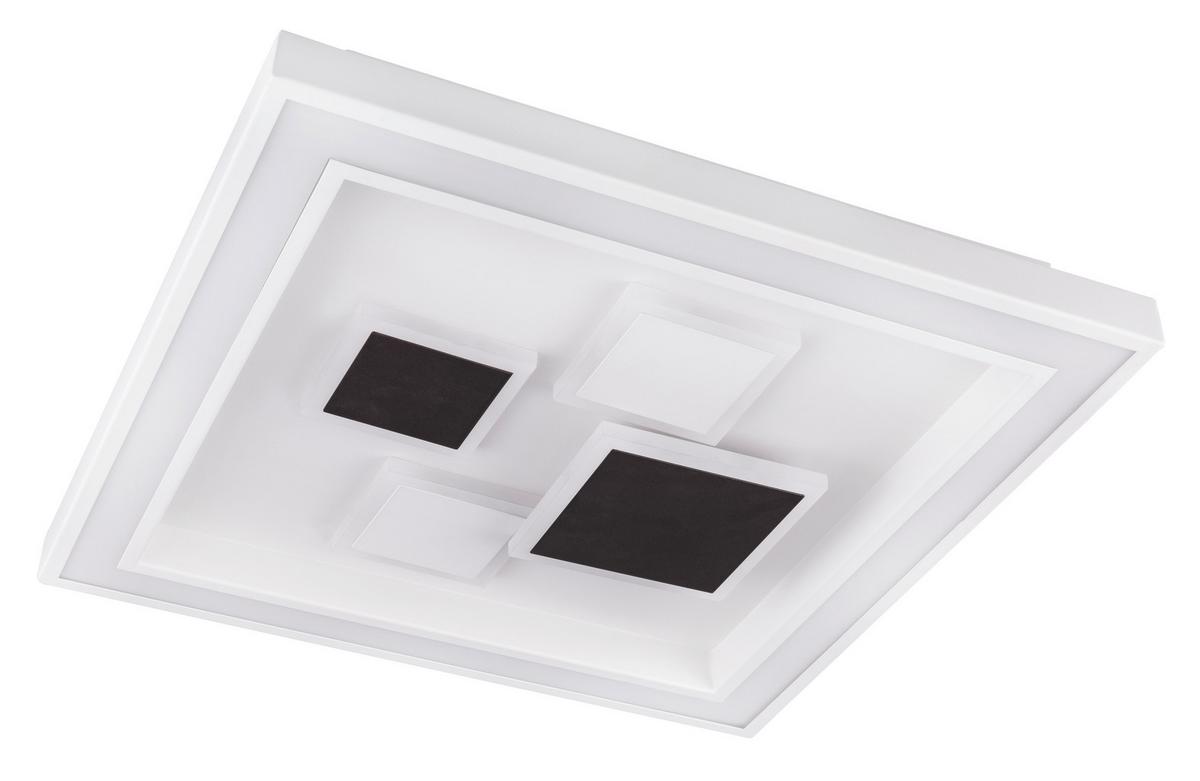LED-Deckenleuchte Nolo max. 50 Watt - Opal/Weiß, Design, Kunststoff/Metall (48/48/7cm) - Globo