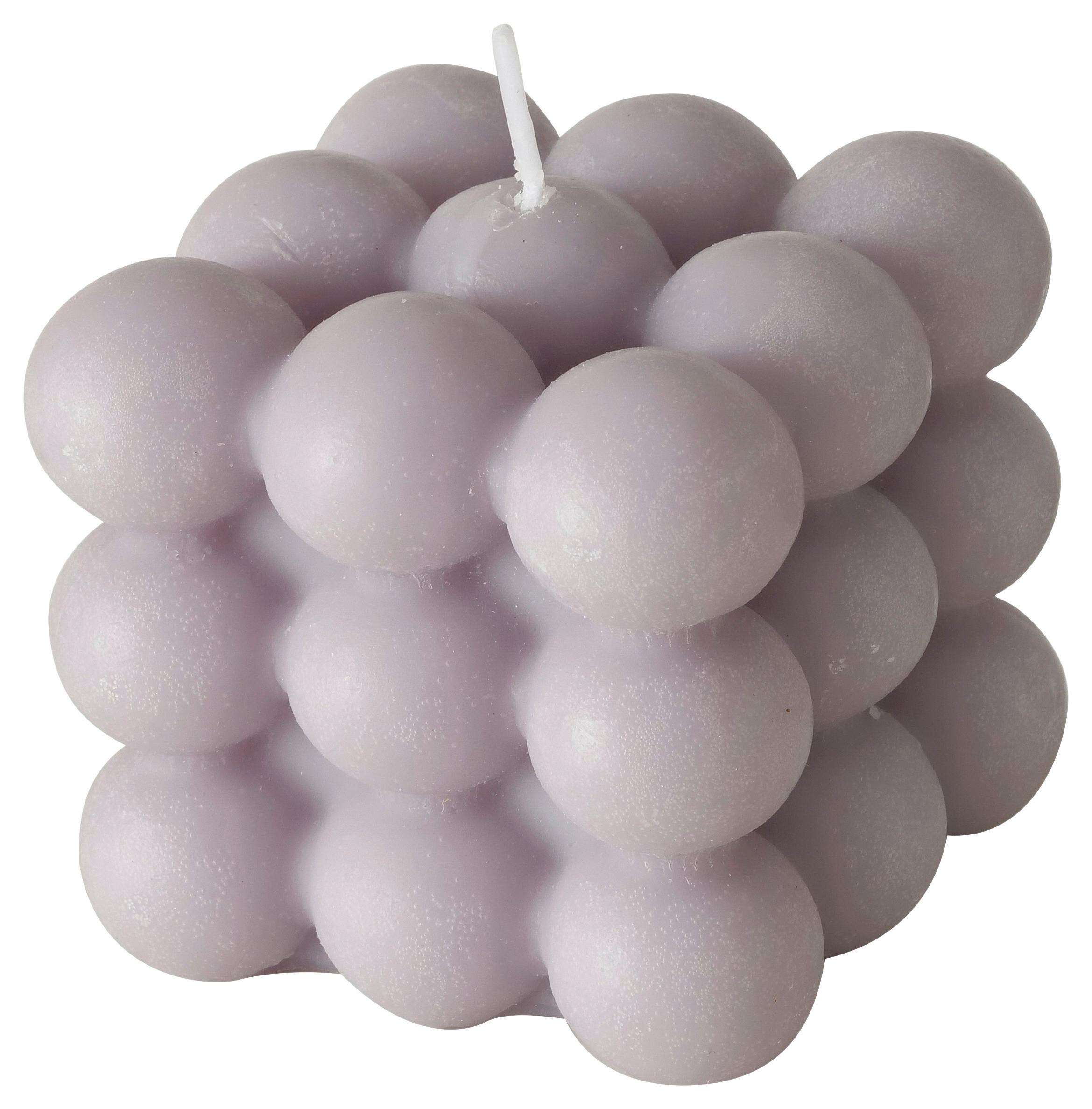 Kerze Bubble II in Grau - Grau, Basics (5,8/6/5,8cm) - Modern Living