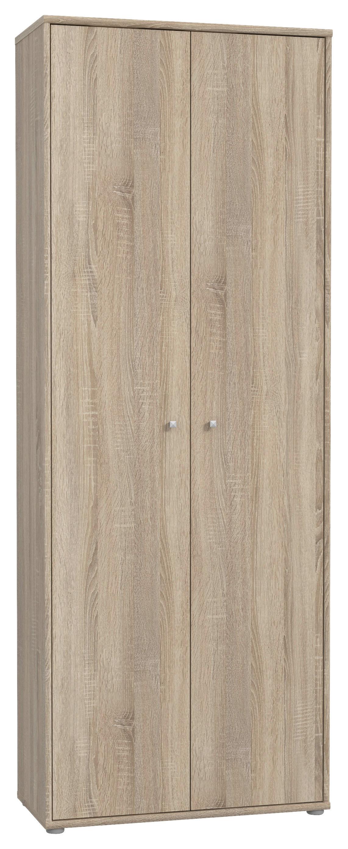 Omara S Klasičnimi Vrati Tempra 2, Barva Hrasta - barve aluminija/hrast sonoma, Design, umetna masa/leseni material (73,7/197,5/34,8cm)