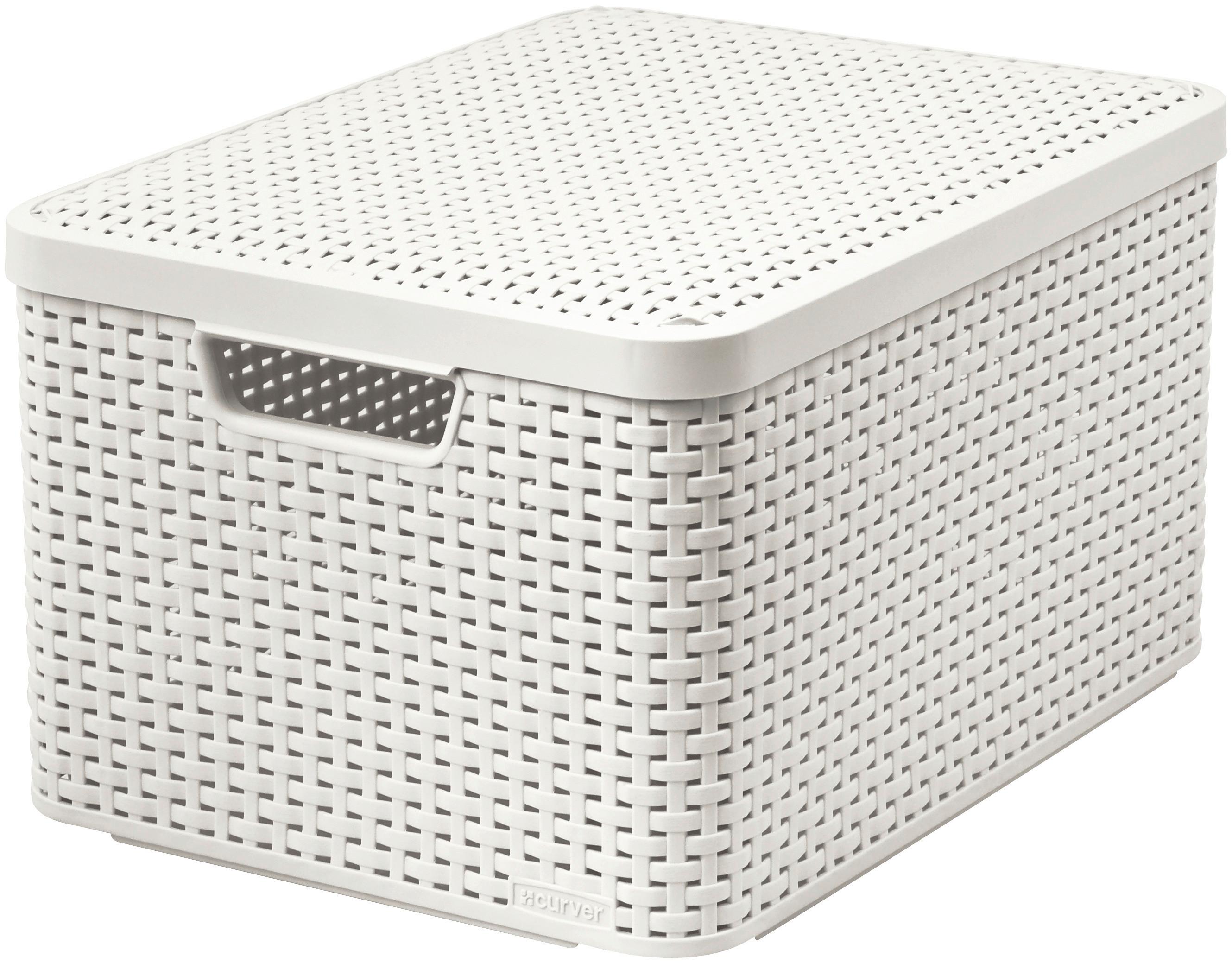 Kosár Tetővel Krémszín-L - krém, Konventionell, műanyag (33/24,8/44,5cm) - Curver