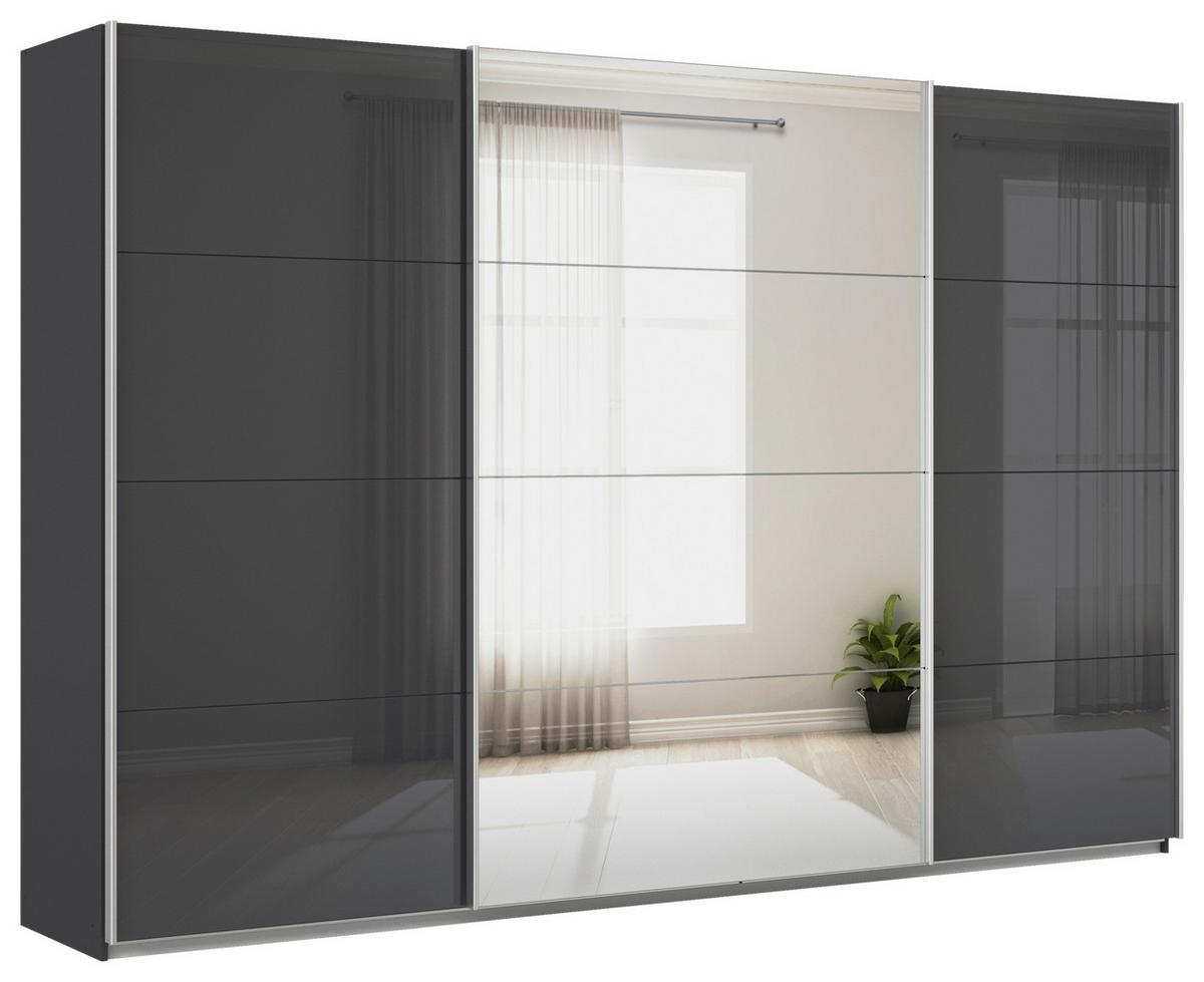 DULAP USI CULISANTE FELDKIRCH - argintiu/antracit, Modern, sticlă/material pe bază de lemn (315/210/62cm)