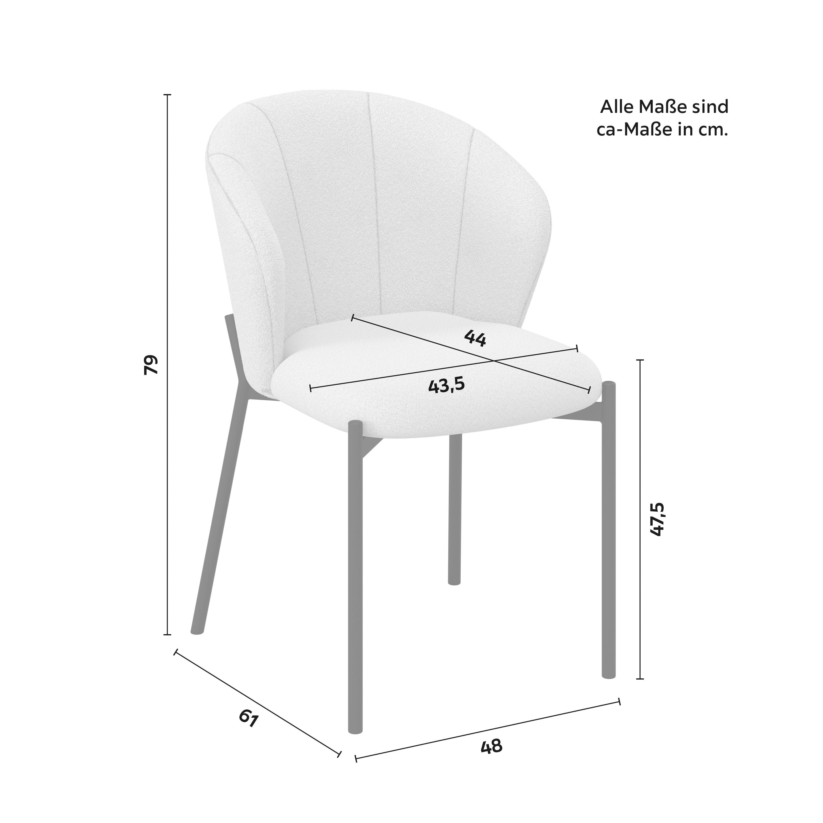 STOL ZOEY - beige/svart, Modern, metall/trä (48/79/61cm) - Bessagi Home