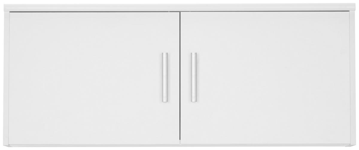 NADSTAWKA NA SZAFĘ EASY - kolor srebrny/biały, Basics, materiał drewnopochodny/tworzywo sztuczne (106/43/54cm) - Xora