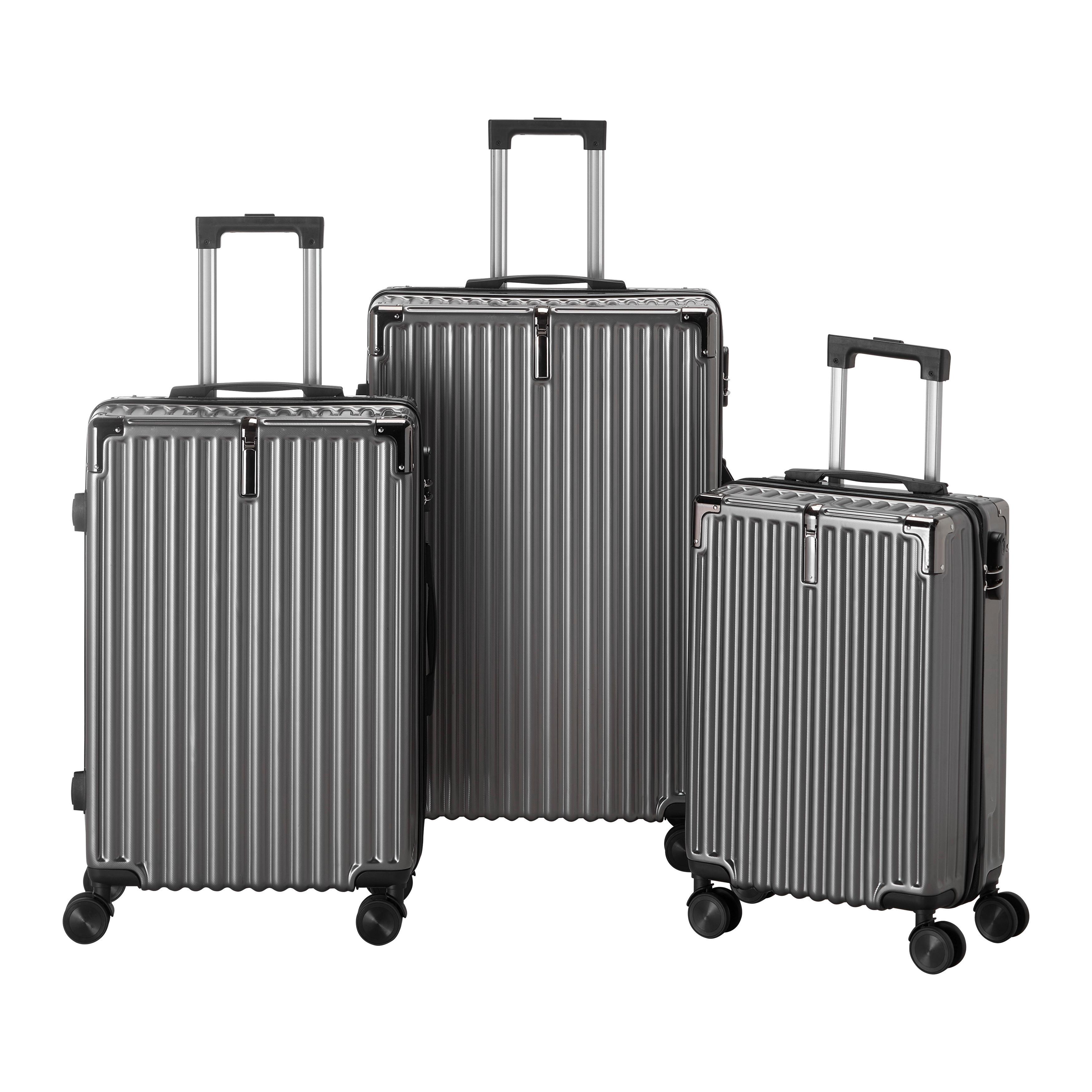 Reisekofferset Palermo Dunkelgrau, 3-tlg. - Dunkelgrau, KONVENTIONELL, Kunststoff - Mömax