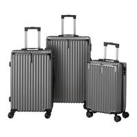 Reisekofferset Palermo Dunkelgrau, 3-tlg. - Dunkelgrau, KONVENTIONELL, Kunststoff - Mömax