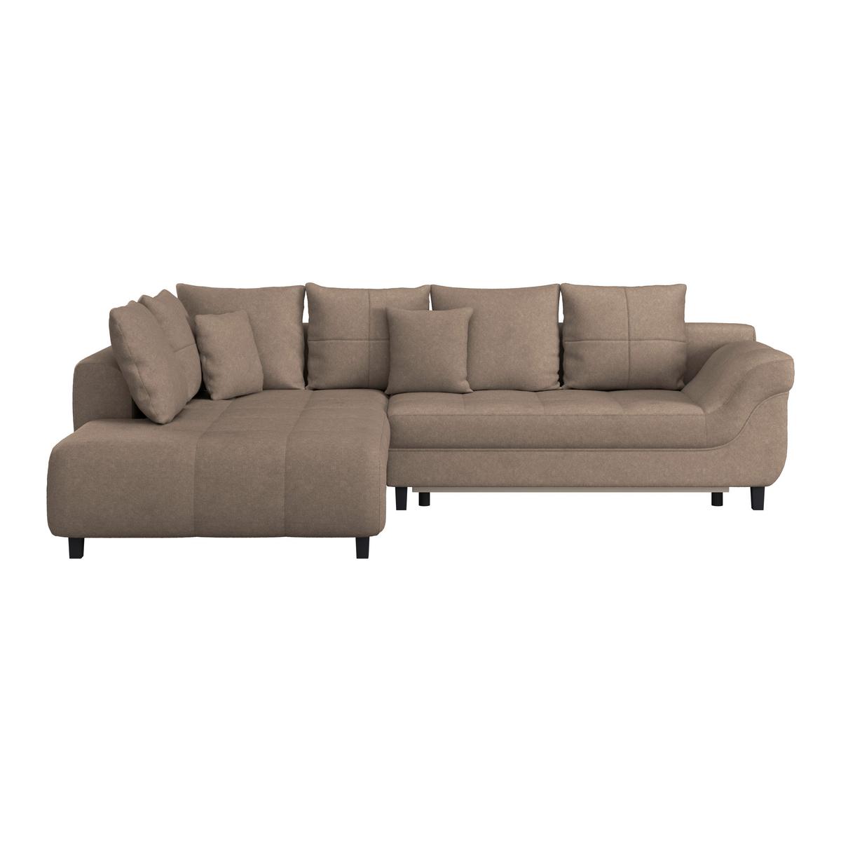 Kutna Garnitura Mendoza - smeđa/crna, Design, tekstil/drvo (197/309cm) - Modern Living