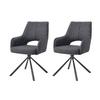 Set Naslanjačev Jana, Antracit, 2 Kos - antracit, Moderno, kovina/tekstil (57/91/64cm) - MID.YOU