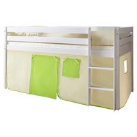 Spielbett Holz Malte ca. 90x200 Beige/Grün - Beige/Weiß, Natur, Holz (90/200cm) - MID.YOU