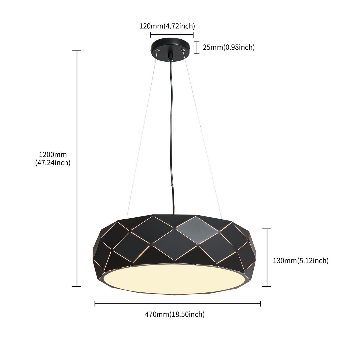 HÄNGELEUCHTE LP-806971P BK_REUS - Schwarz, Design, Metall (47/180cm)