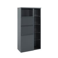 Midischrank in Grau 'Cardiff' - Graphitfarben, Design, Holzwerkstoff (65/130/35cm) - Held