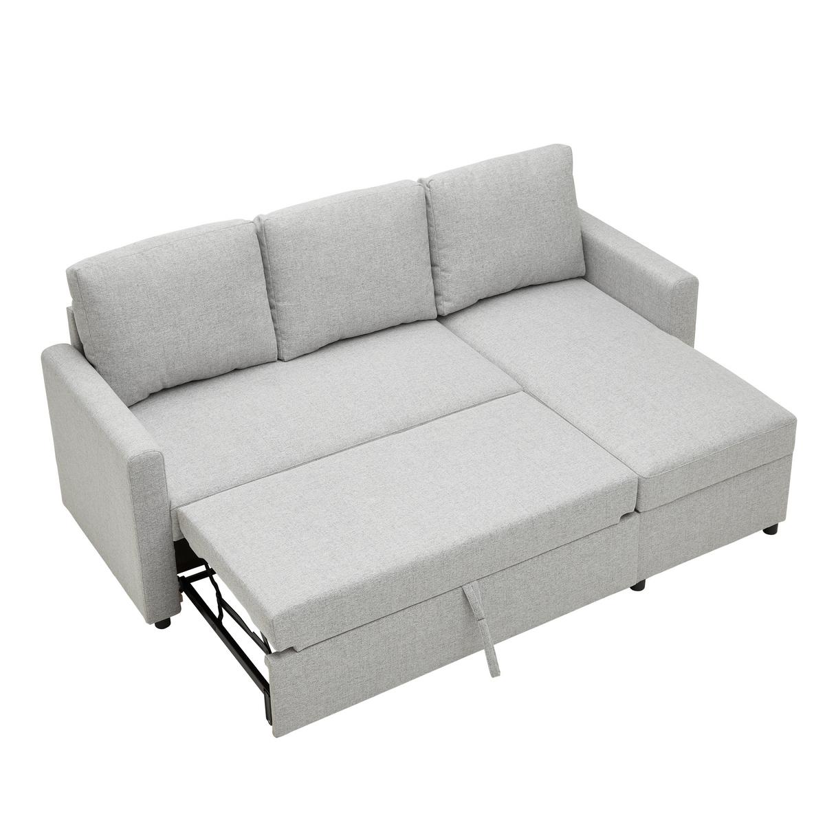 Canapea modulara VICTORIA - gri deschis/gri, Modern, lemn/metal (215/82/145cm) - Mömax