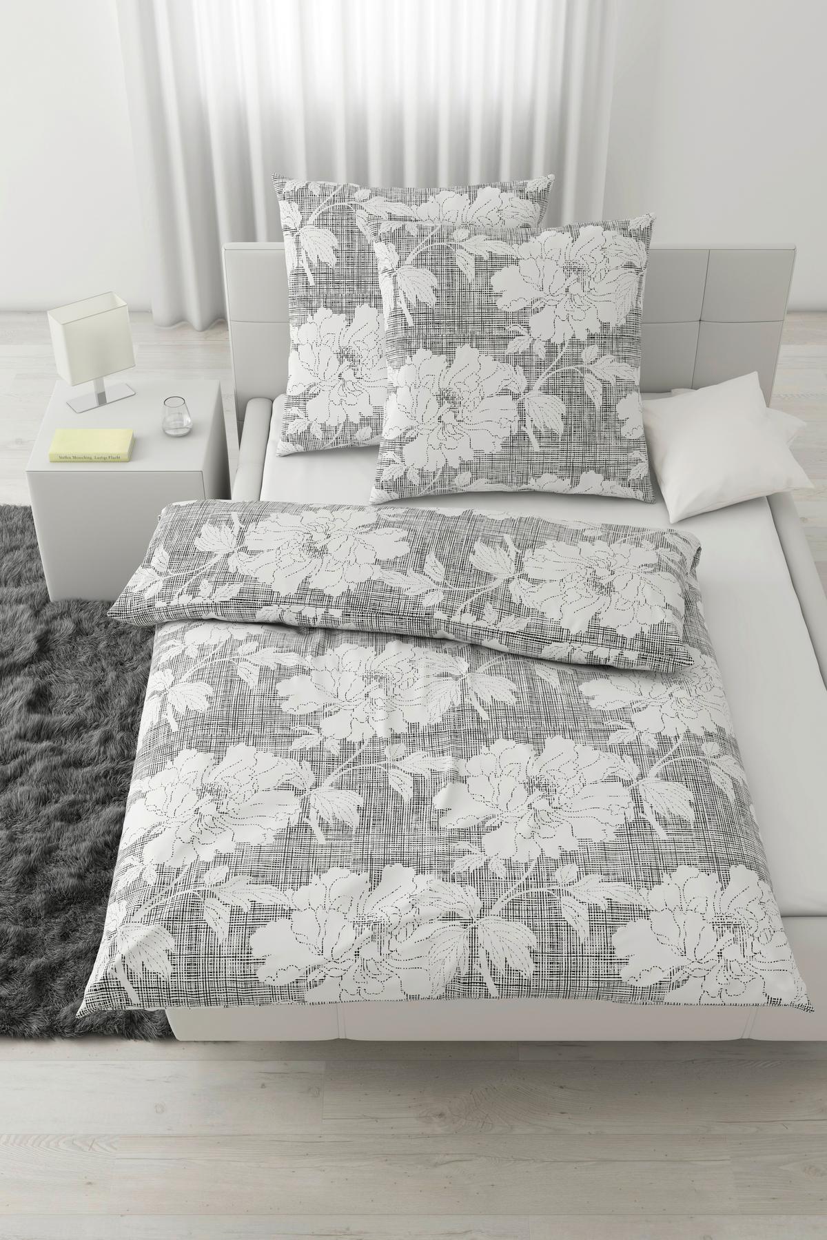 BETTWÄSCHESET GUNDI XXL - Weiss/Schwarz, Romantik / Landhaus, Textil (200/210cm) - Mömax