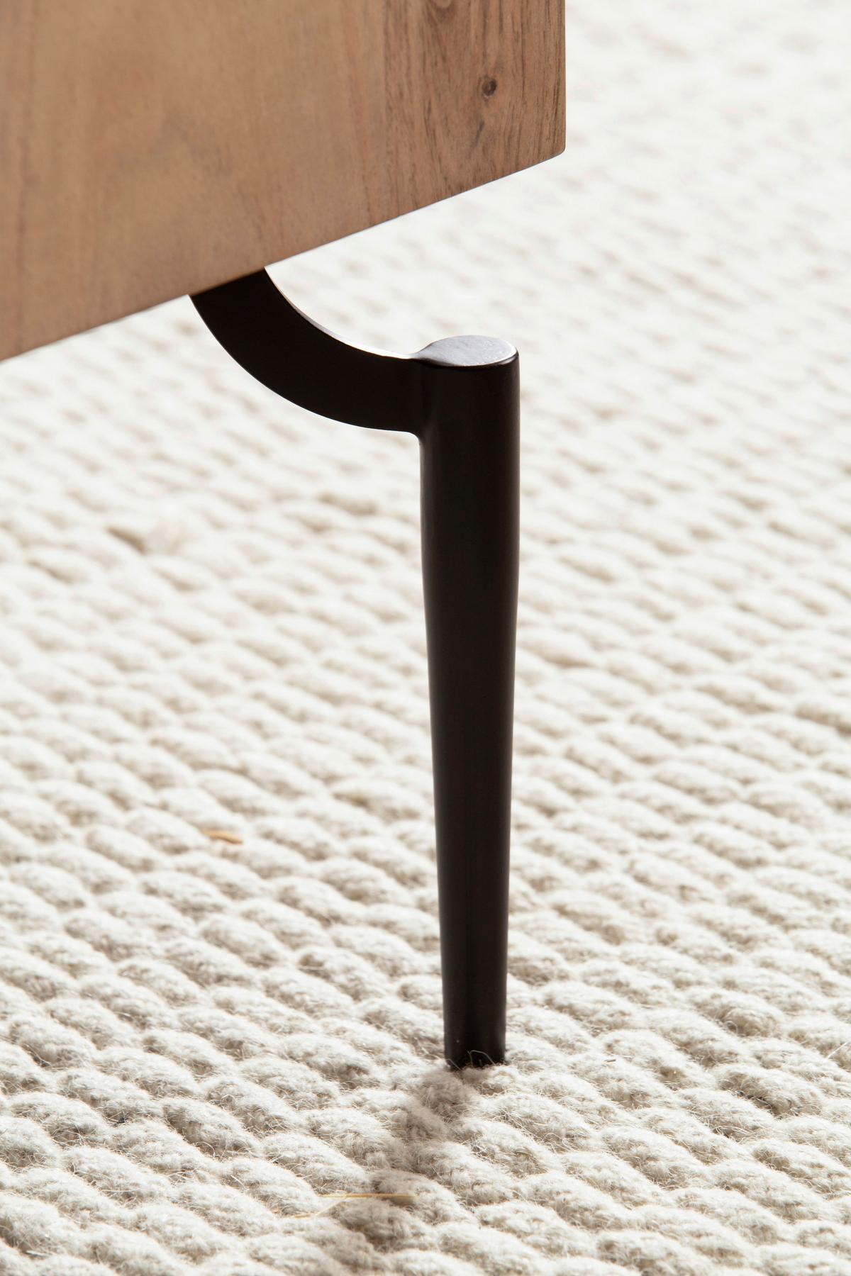 Klubska Miza Wl6.979 - črna/barve akacije, Design, kovina/les (60/60/40cm) - Livetastic