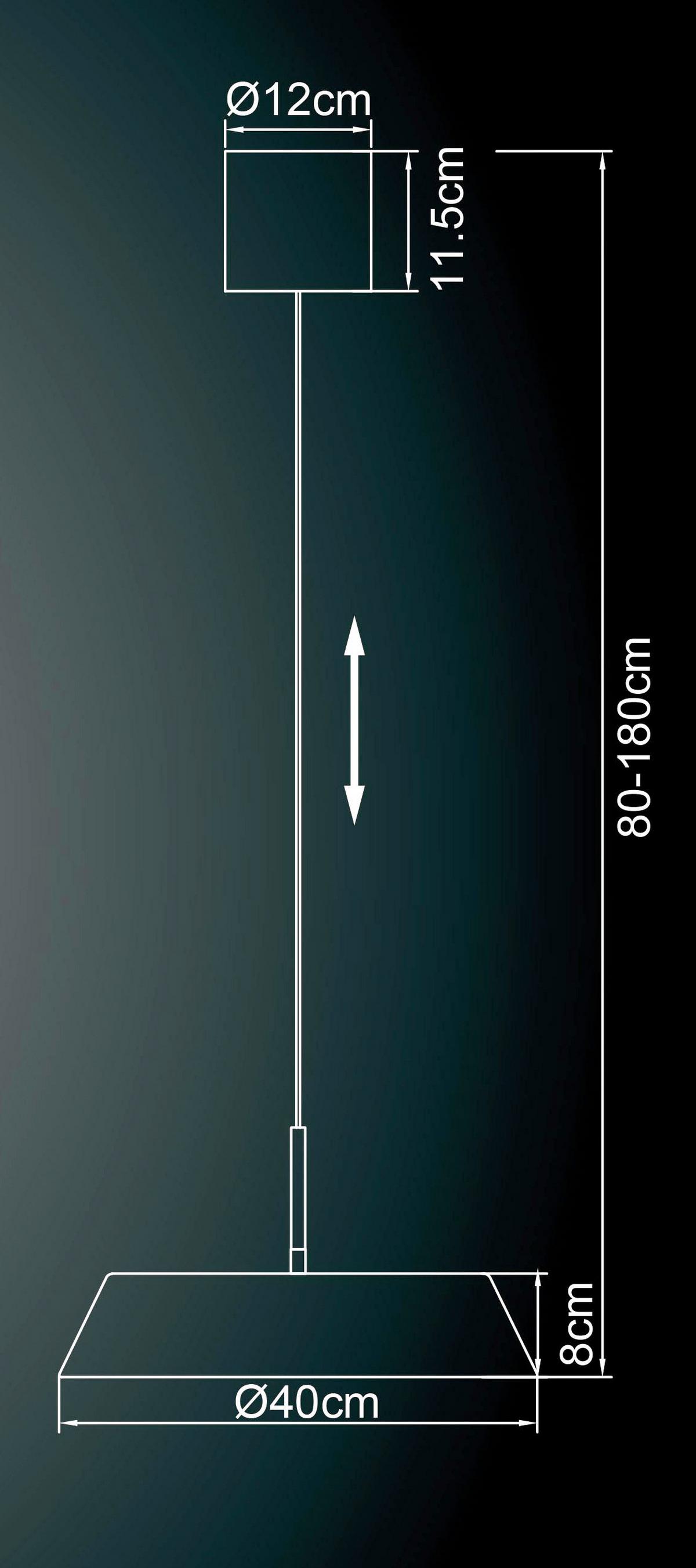 Led-hängeleuchte 15947s Silena - Weiss/Schwarz, Basics, Kunststoff/Metall (40/180cm) - Globo