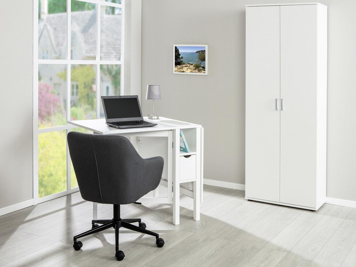 Mehrzweckschrank Arconati Weiß ca. 70x189x34cm - Silberfarben/Schwarz, Basics, Holzwerkstoff/Kunststoff (70/189/34cm) - MID.YOU