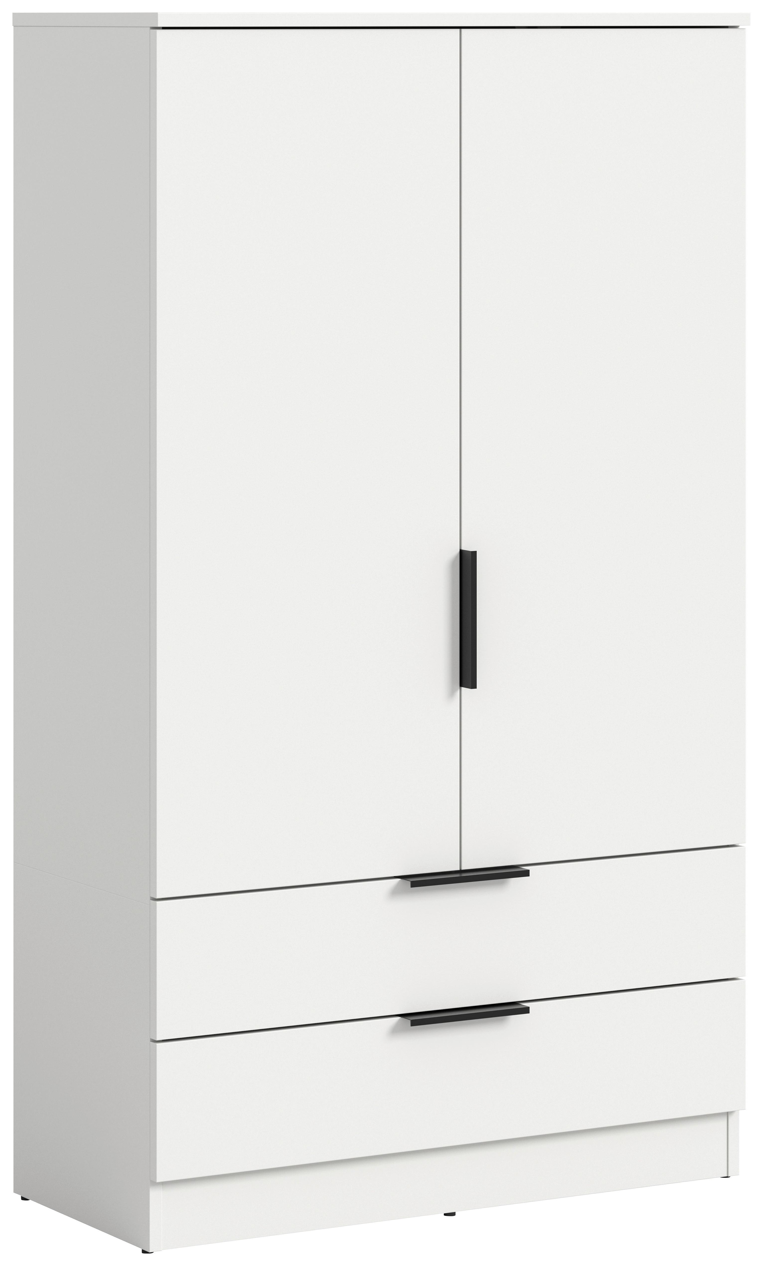 Drehtürenschrank KOPENHAGEN Weiß - Schwarz/Weiß, MODERN, Holzwerkstoff/Kunststoff (80/140/37cm) - Livetastic