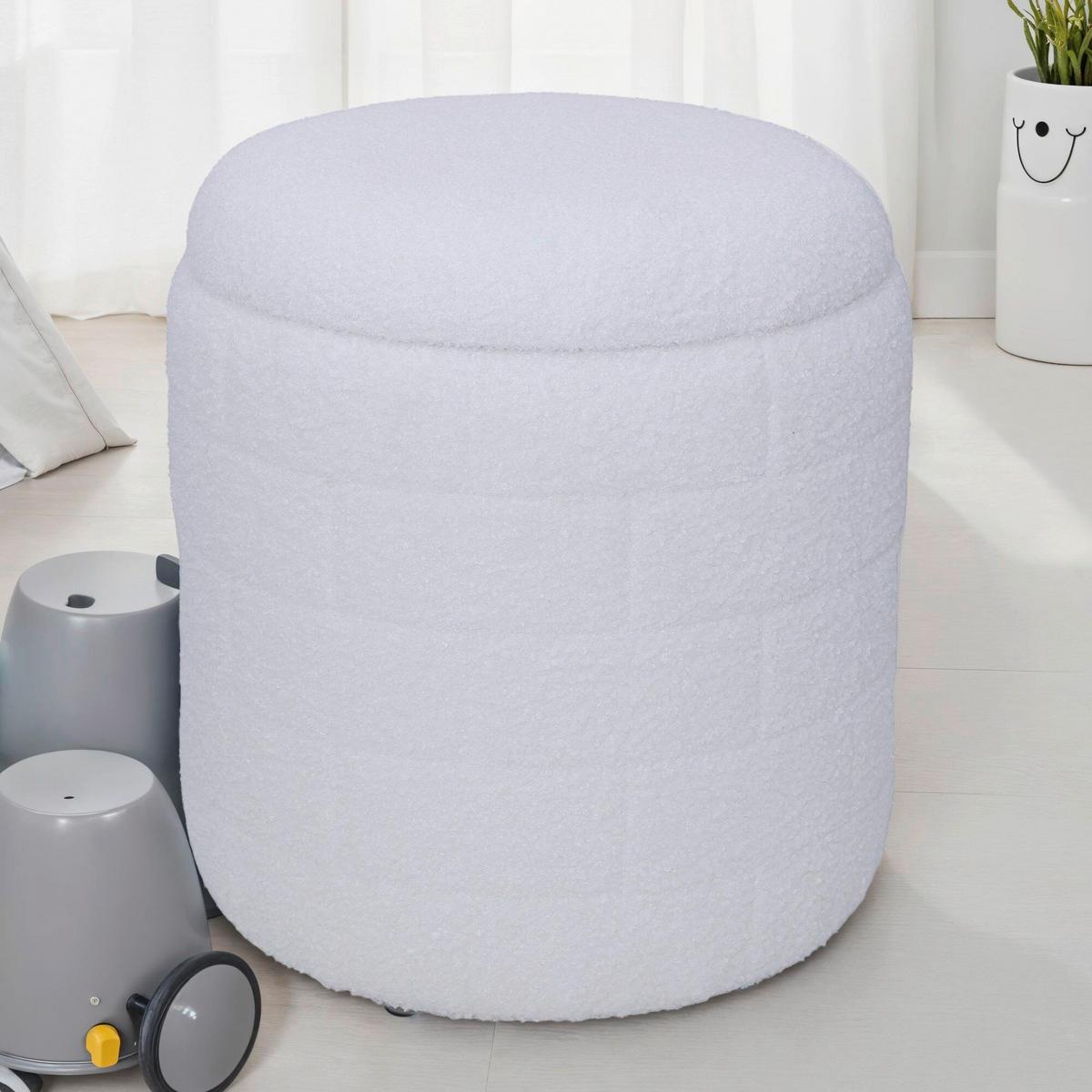 HOCKER WL7.423 - Weiss, Basics, Textil (40/45/40cm) - Livetastic