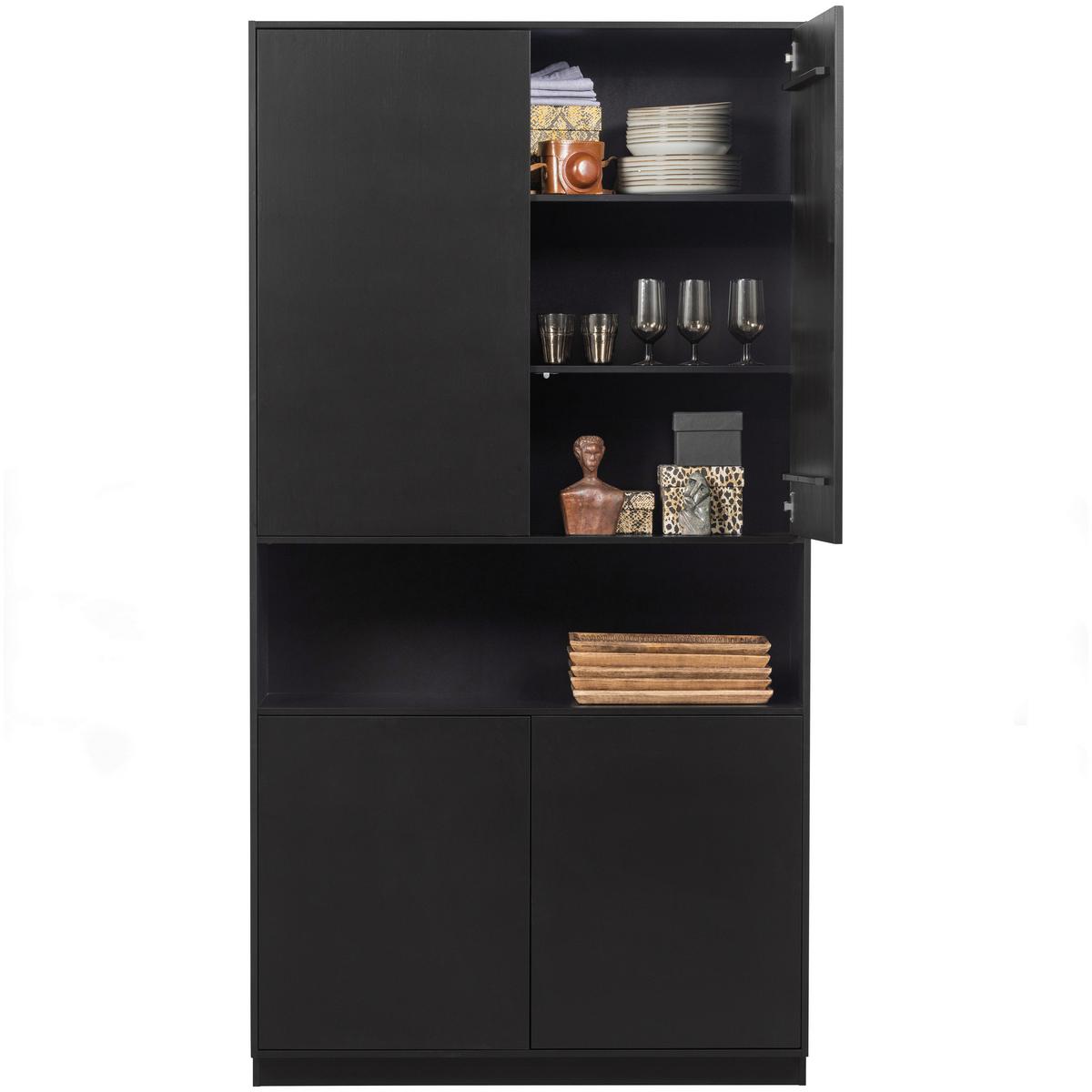 Buffet Finca Schwarz - Schwarz, Design, Holz (110/210/40cm) - Livetastic