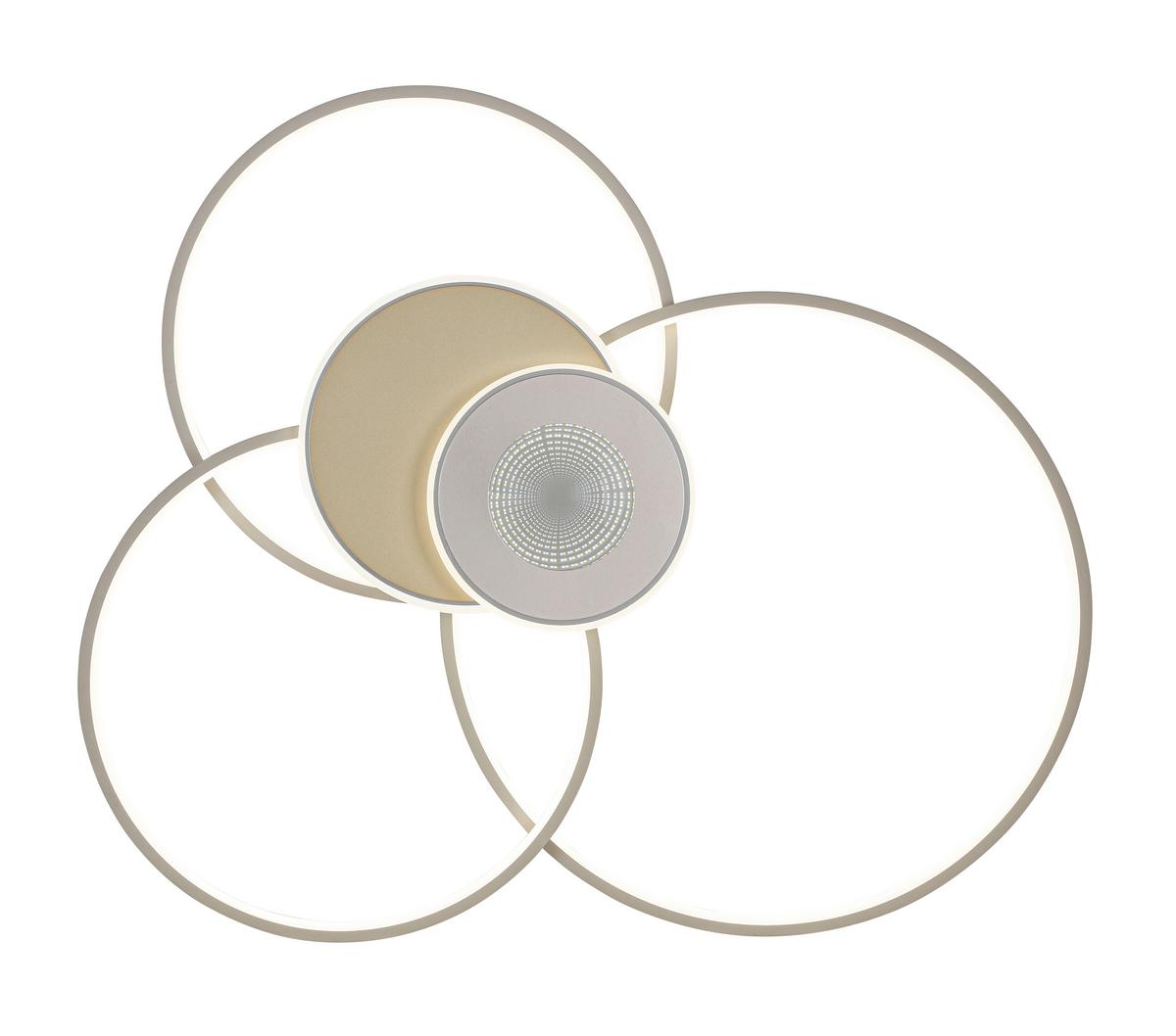 LED-Deckenleuchte Sehr Champagnerfarben max. 40 Watt - Sandfarben/Champagner, MODERN, Kunststoff/Metall (74/77/11cm) - Mömax